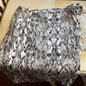 Snake skin Tie midi skirt